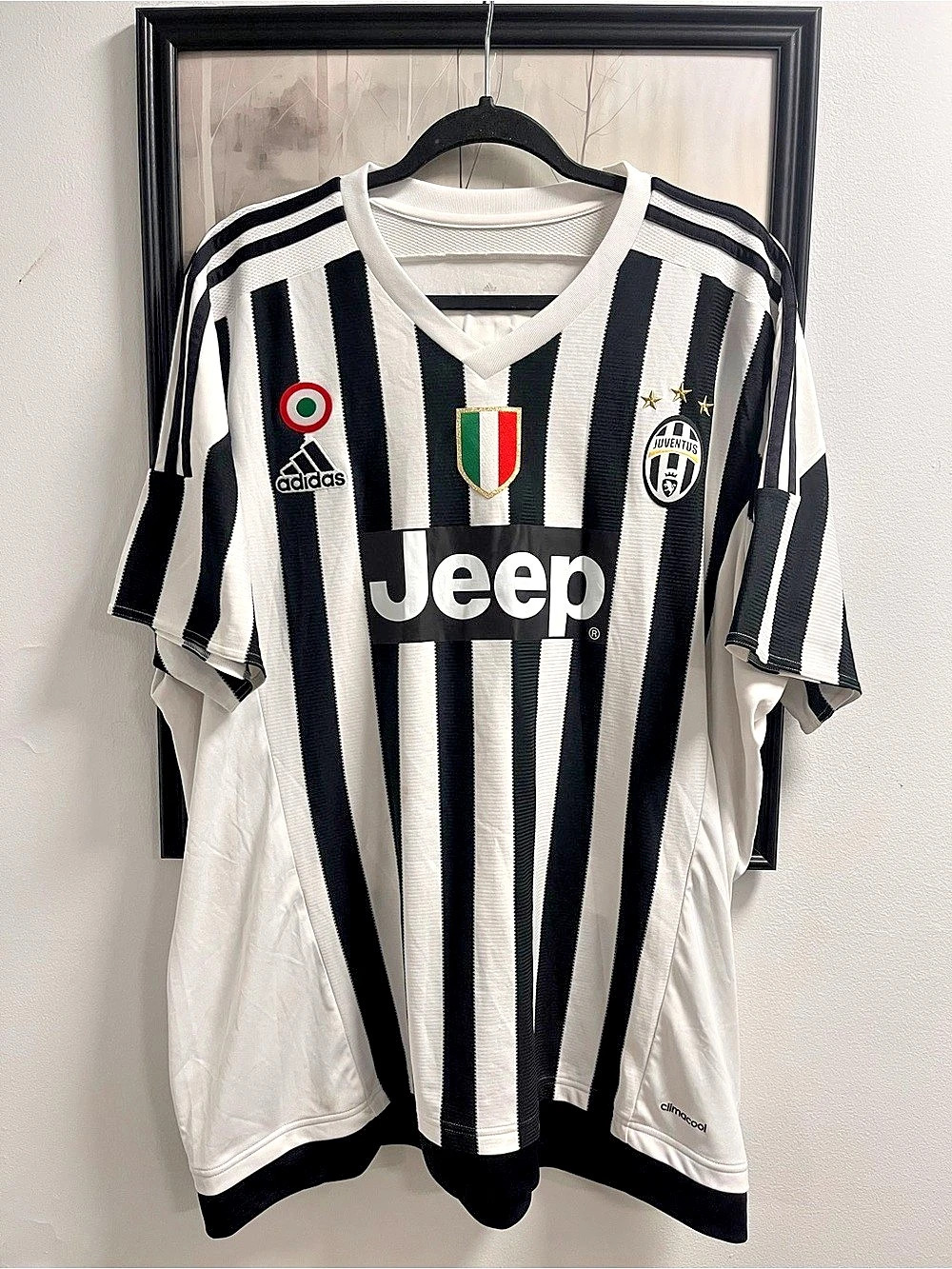 adidas Juventus Home Jersey 2015-16 Pogba 10 Black & White authentic l